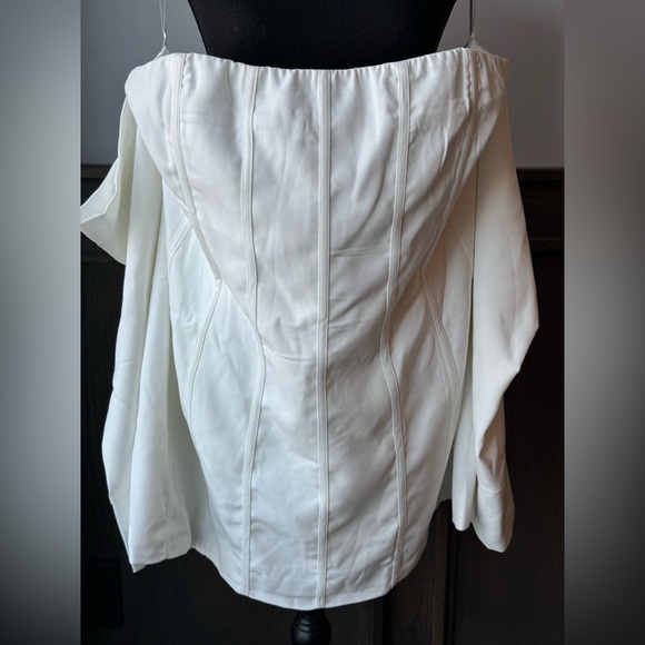 Pretty Little Thing premium white boning detail bodycon dress nwt size 24 - Picture 4 of 7